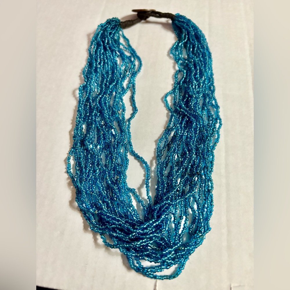 20 Strand Blue Beaded‎ Necklace